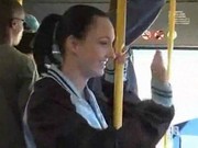 Cheerleader used on public bus